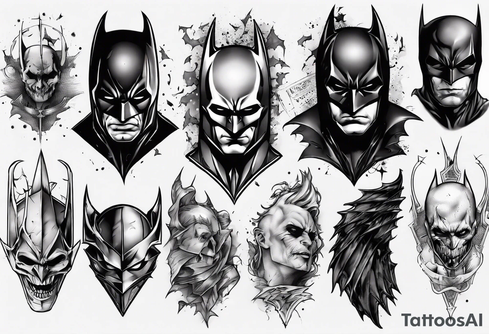 the dark knight sleeve tattoo idea