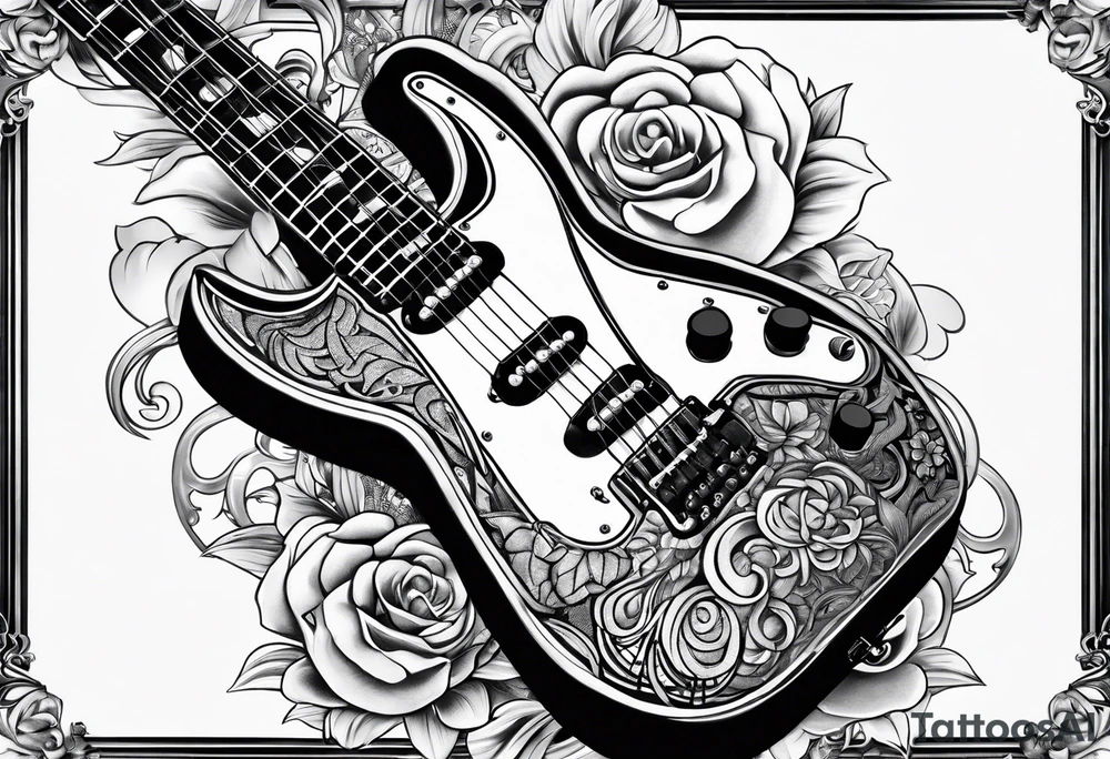 electric guitar tattoo idea