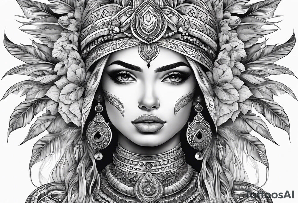 Naga kobieta z odkrytymi piersiami, anielskie skrzydła pali papierosa, tattoo idea