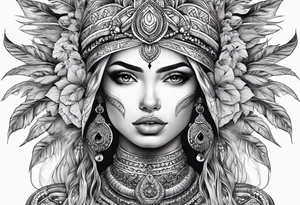 Naga kobieta z odkrytymi piersiami, anielskie skrzydła pali papierosa, tattoo idea