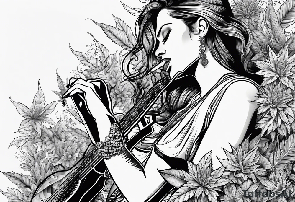 smoking weed, novel, guitar tattoo idea