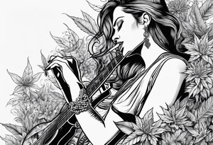 smoking weed, novel, guitar tattoo idea