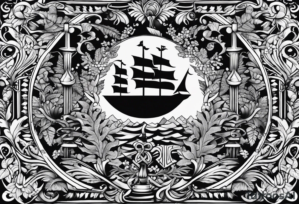 Hammer and fern tattoo idea