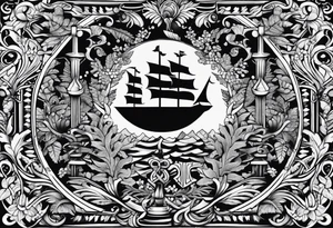Hammer and fern tattoo idea