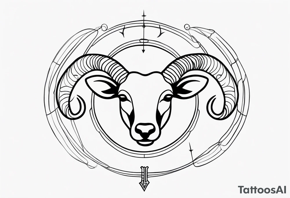aries zodiac symbols tattoo idea