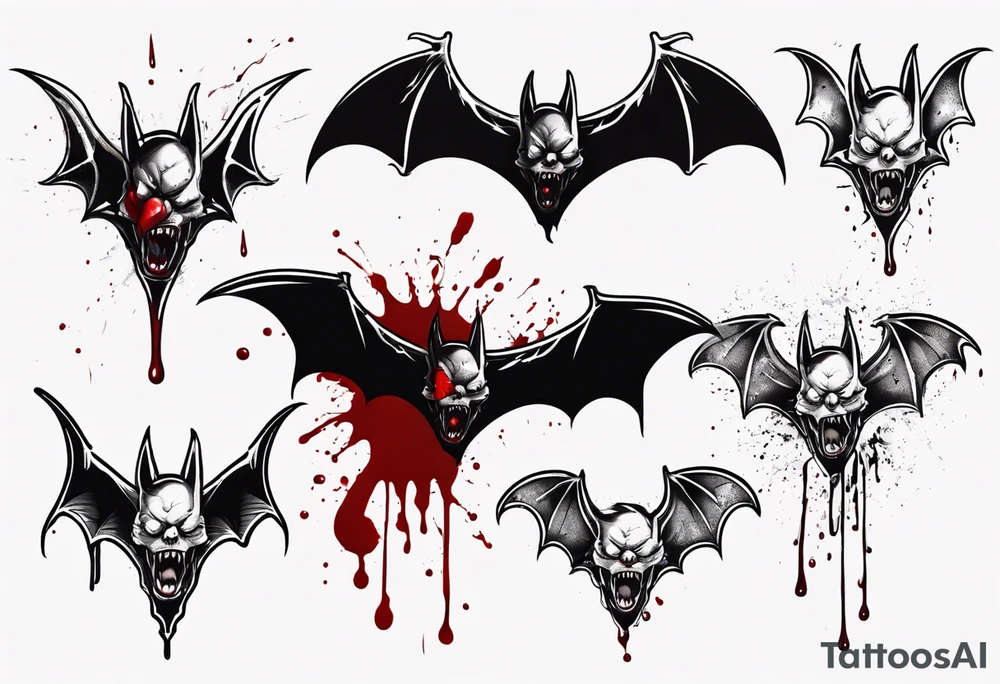 bat with head coming off and blood spurting out tattoo idea