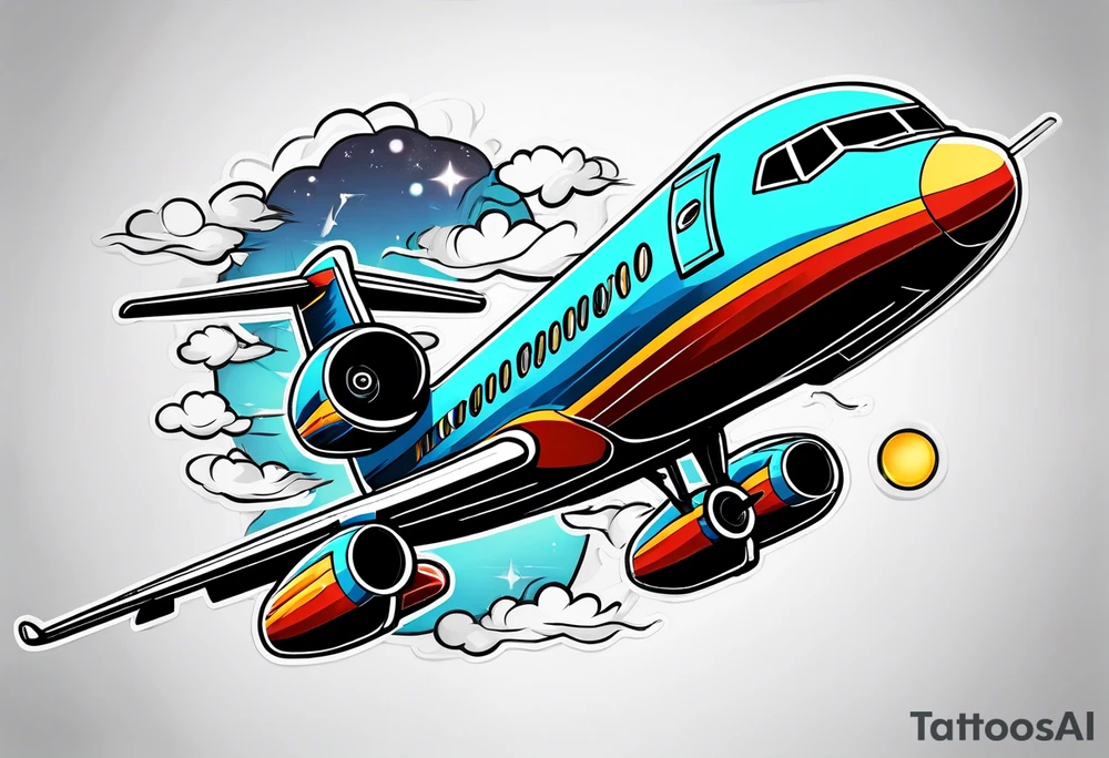 Wide tattoo airplane tattoo idea