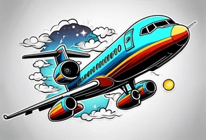 Wide tattoo airplane tattoo idea