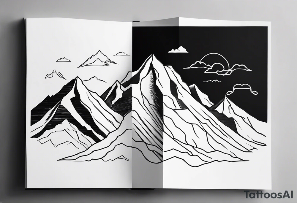 minimalist mountain range tattoo idea