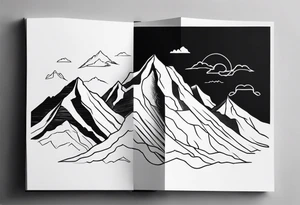 minimalist mountain range tattoo idea