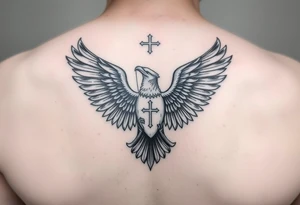 continue my tattoo with an eagle and a priest tattoo idea