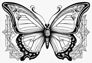 butterfly with the name Alike tattoo idea