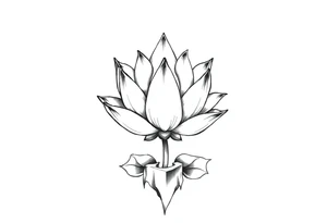 Lotus Flower Rising from Broken Concrete tattoo idea