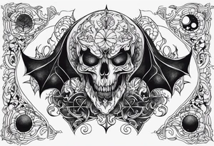A dark fantasy spooky themed tattoo idea