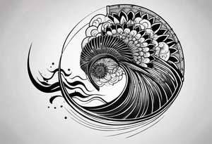Black Japanese fan tattoo idea