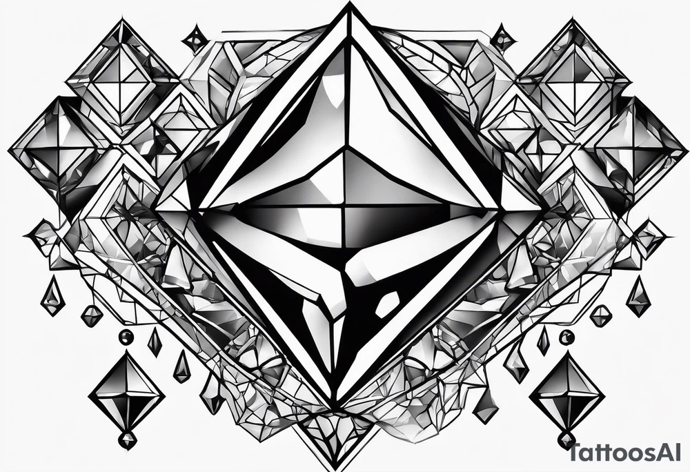Fancy girly diamonds and gemstones tattoo idea