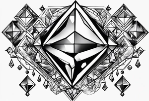 Fancy girly diamonds and gemstones tattoo idea