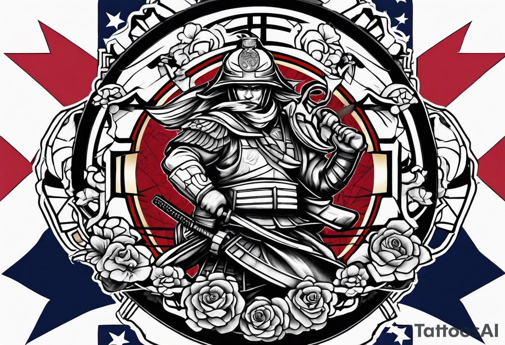 United States Marine and Samurai tattoo idea