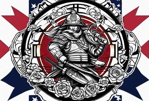 United States Marine and Samurai tattoo idea