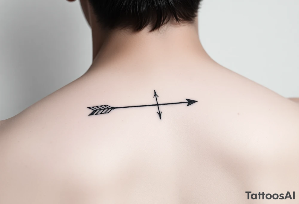 Tiny thin fine line arrow tattoo idea