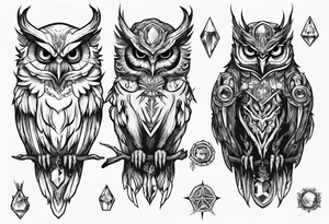 The Demon Owl Stolas, a Prince of Hell who is obsessed with gems, knowledge of astrology and poisonous plants. tattoo idea