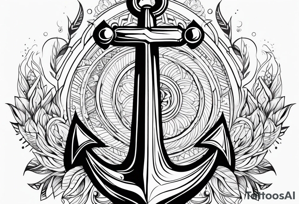 Anchor with tribal tattoo idea