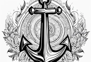 Anchor with tribal tattoo idea