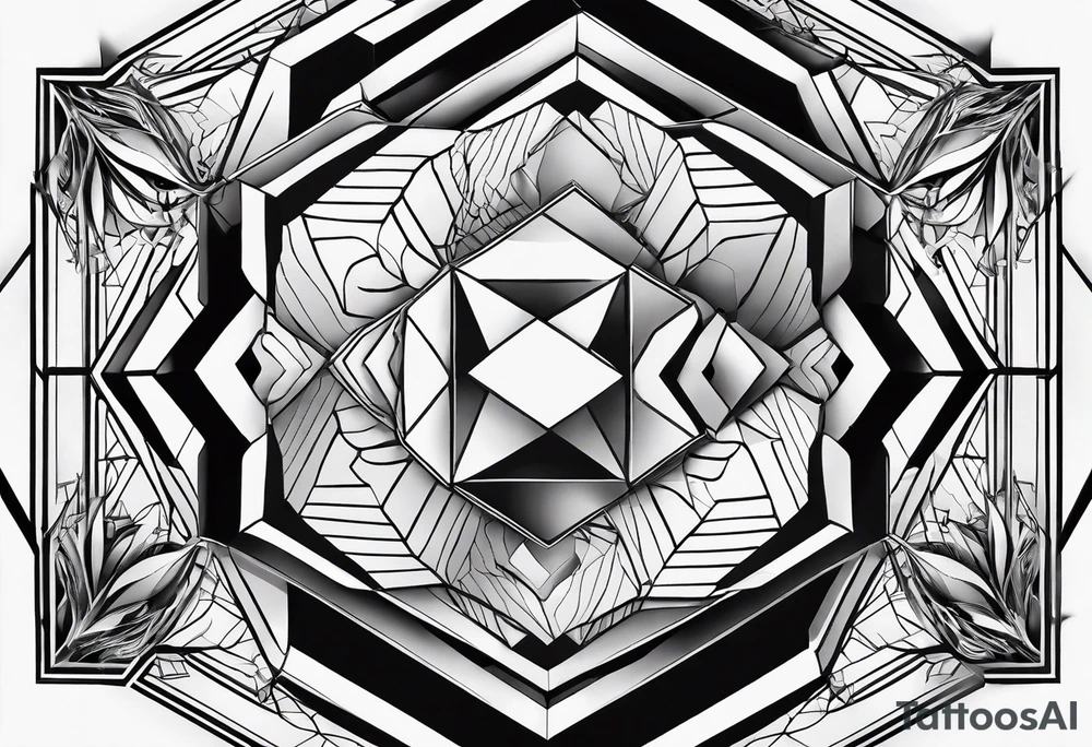 black plain hexagons tattoo idea