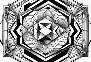 black plain hexagons tattoo idea