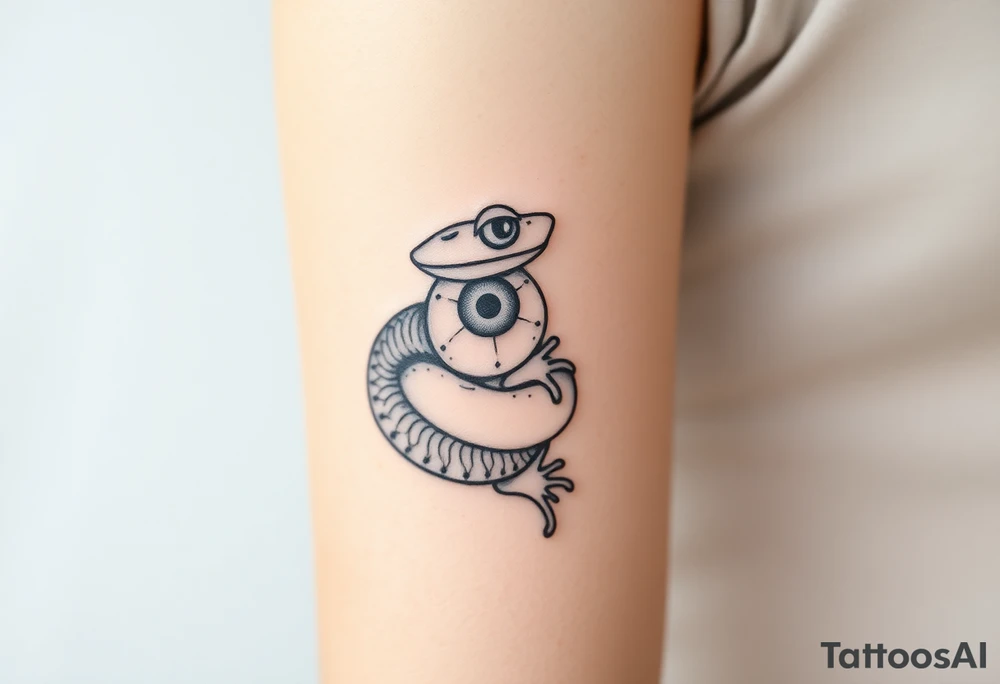 snake frog and eyeball tattoo idea