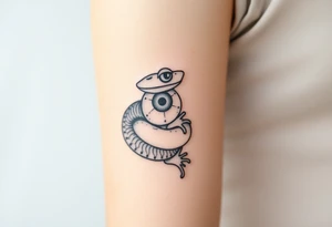 snake frog and eyeball tattoo idea