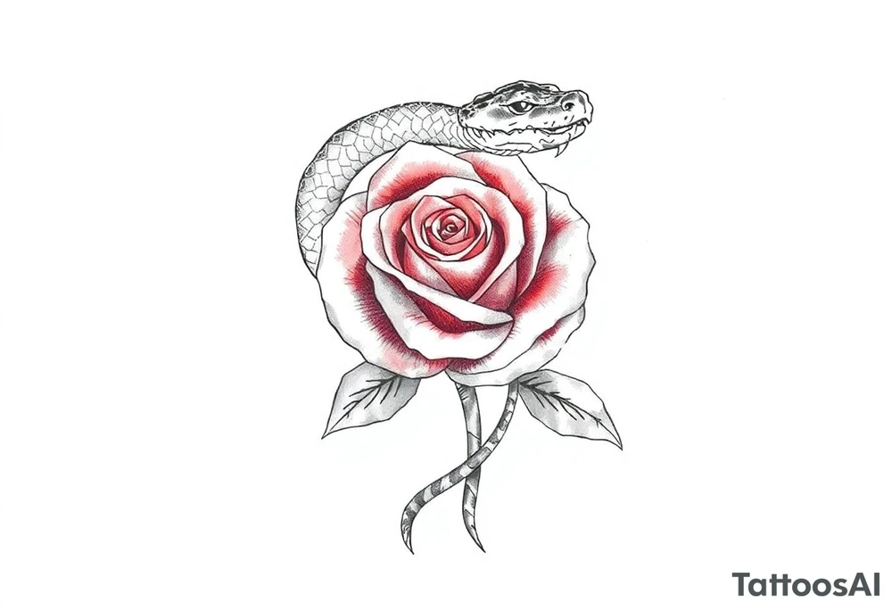 Snake wrapped around a rose tattoo idea