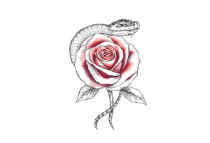 Snake wrapped around a rose tattoo idea