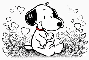 snoopy with a heart tattoo idea