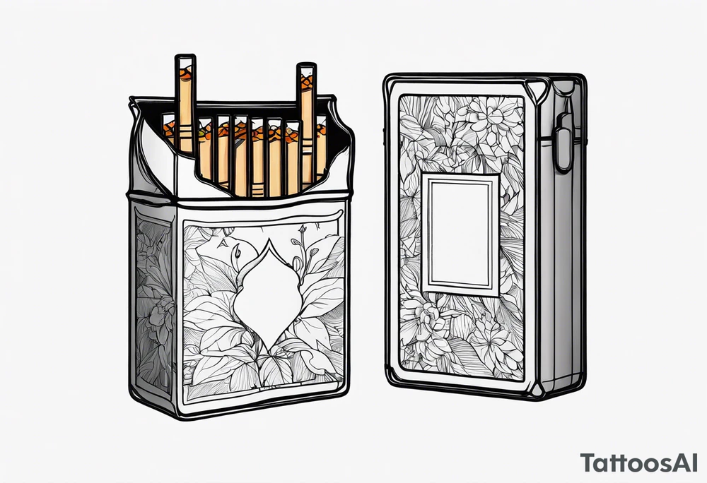cigarettes box tattoo idea