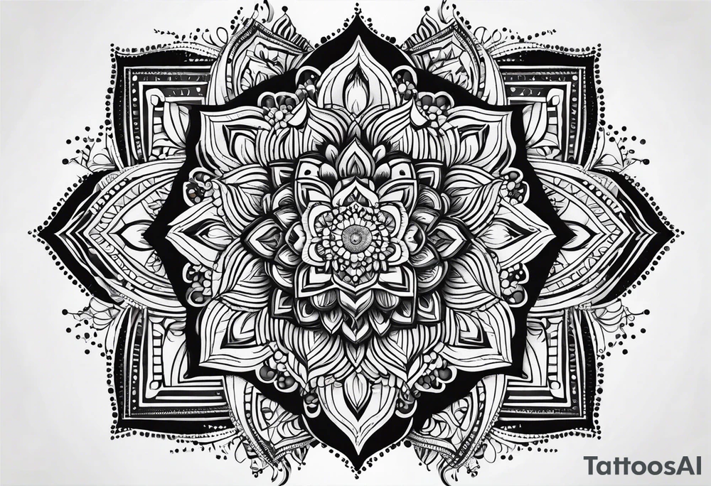 mandala made of dots tattoo idea