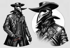 steampunk plague doctor 
3/4 of body tattoo idea