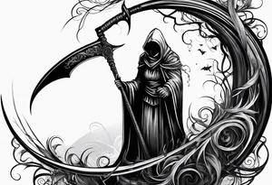 Grim reapers scythe tattoo idea