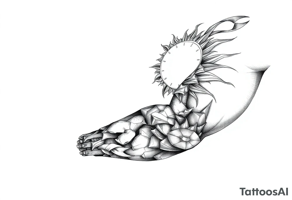 Left arm sleeve. I already have a sun on my deltoid made out of stone. Add theme from the movie never ending story. tattoo idea