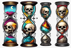 Hourglass with skull tattoo tattoo idea