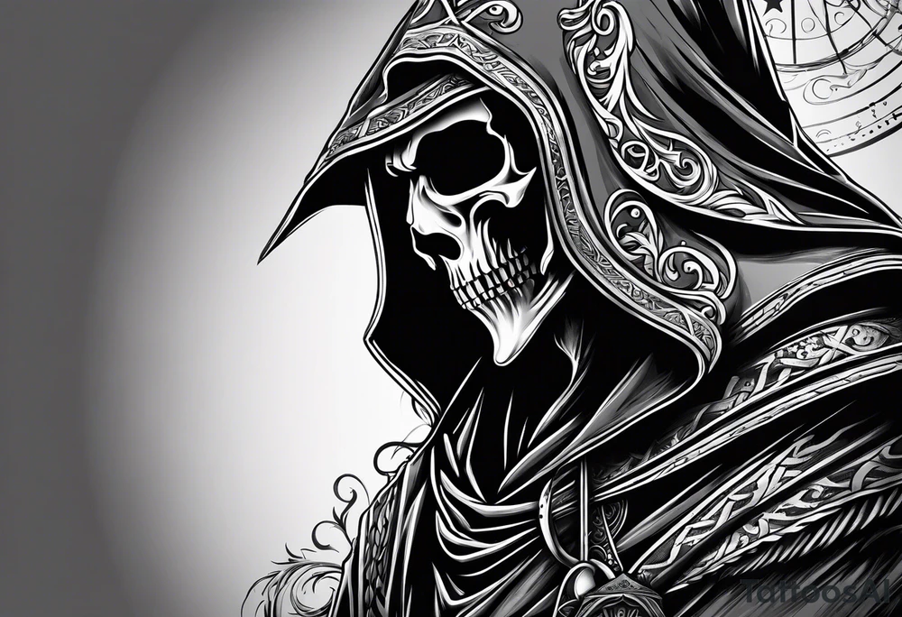 grim reaper with numbers 426 tattoo idea