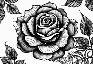 Black rose burning tattoo idea