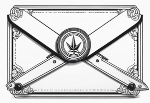 envelope with wax stamp with letter opener on top tattoo idea