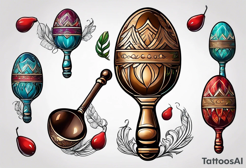 Swinging maracas with rum tattoo idea
