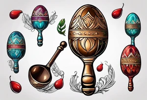 Swinging maracas with rum tattoo idea