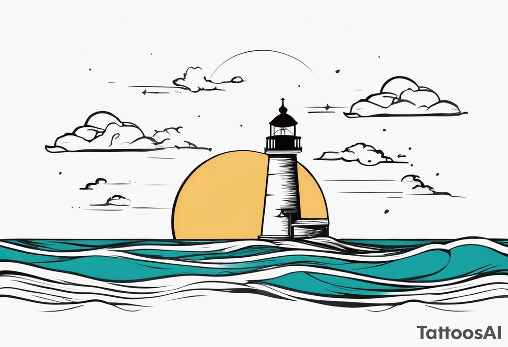 tatuagem pinterest de farol no oceano tattoo idea