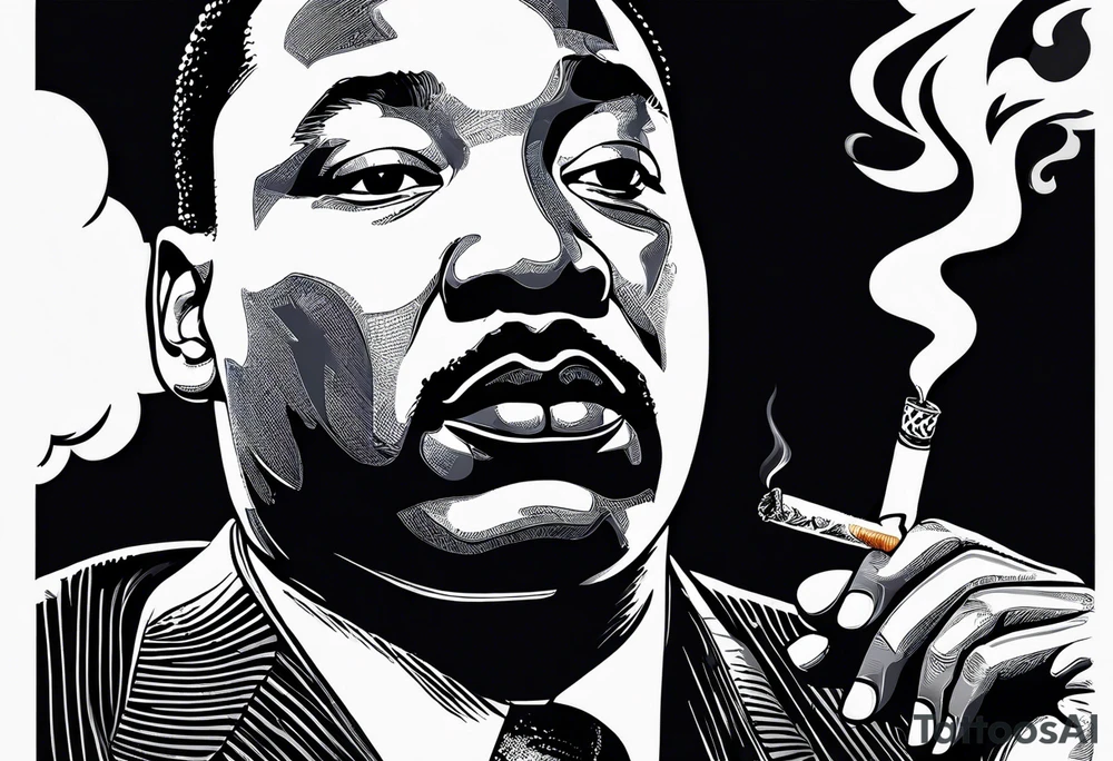 martin luther king jr smoking cigarette tattoo idea