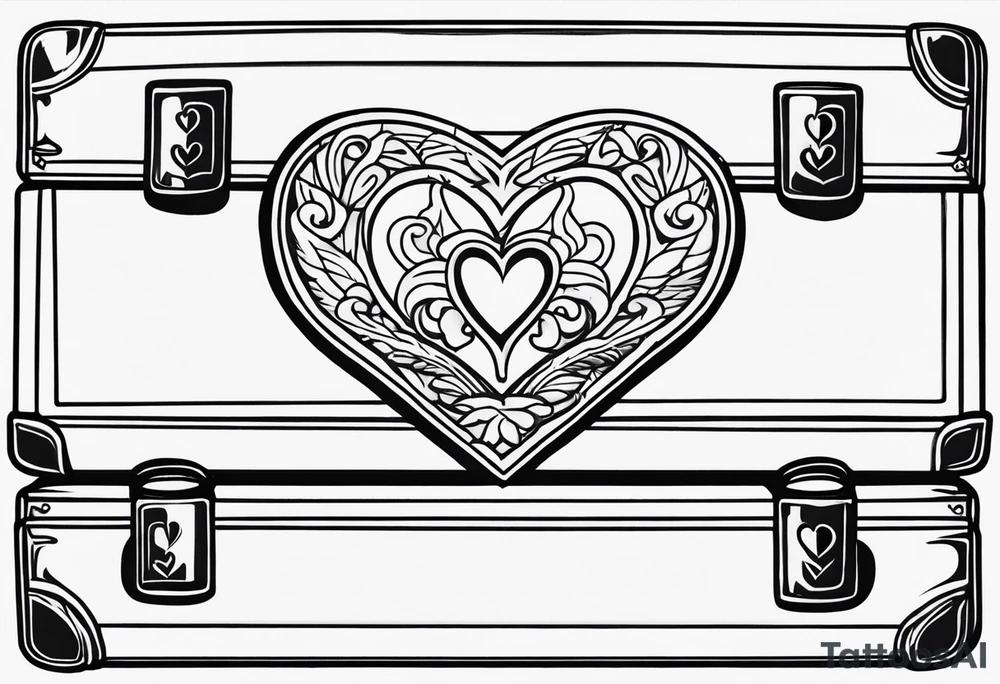 A simple vintage cigar box with a heart on it tattoo idea A simple vintage cigar box with a heart on it tattoo idea