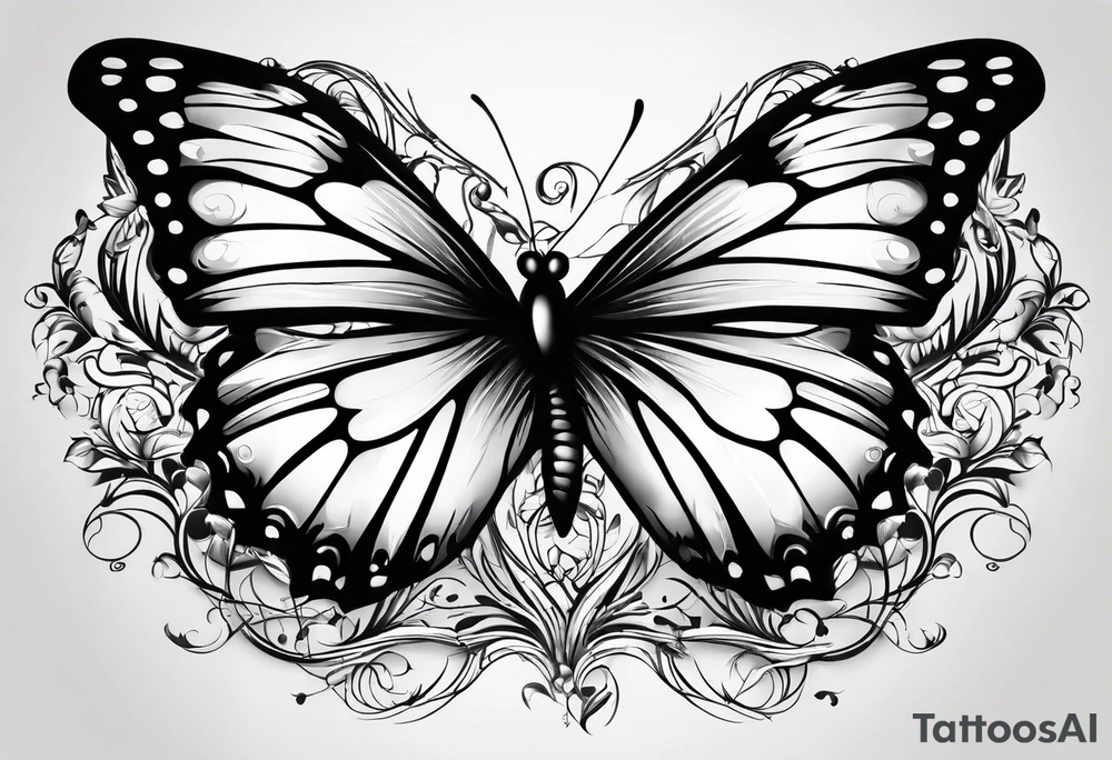 butterfly makes a heart tattoo idea