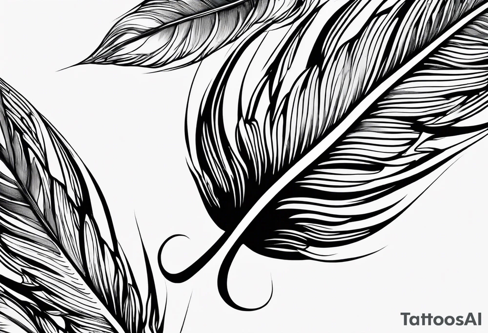 Folded feather tattoo idea